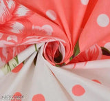 Multicolor floral print Super Soft Glace Cotton 5PC bedsheet set with two large cushions and pillow covers, ideal for adult use in a double queen size. Made from high-quality heavy glace cotton, free fabric is cotton. Origin: India