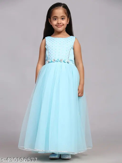 A blue full-length dress in a child's size