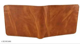 PU two-compartment men's bi-fold wallet, solid pattern, travel-friendly design, perfect for formal occasions. Made in India