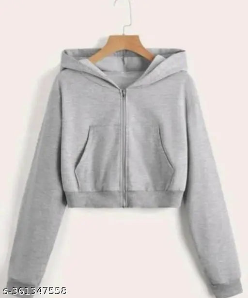 Agile Comfy girls sweatshirt, grey hoodie, cropped cut