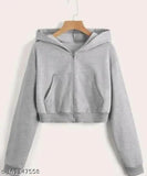 Agile Comfy girls sweatshirt, grey hoodie, cropped cut