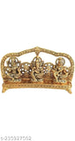 Metal frame set for home, temple, office and gifting: Laxmi Ganesh Saraswati idols, 10.5 x 5.5 x 2.5 cm, India origin