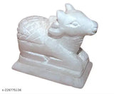 White marble Nandi idol 5cm handcrafted Indian artifact home decor