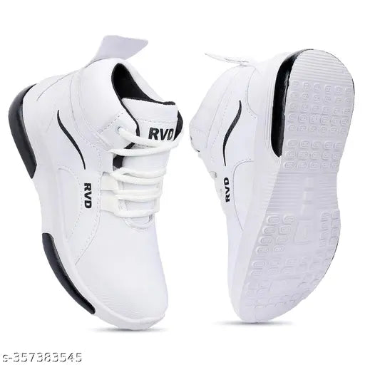 Black and white sneakers with logo, featuring a zipper on the side