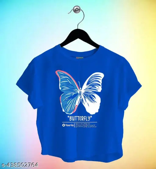 Cotton printed croptop half sleeve (XS-XXL), vibrant style pairs well with joggers and jeans