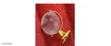 White glass Feng Shui Crystal Globe with golden stand, enhancing positive energy, success, good luck, and prosperity for home, child's study table, or office (3cm diameter)