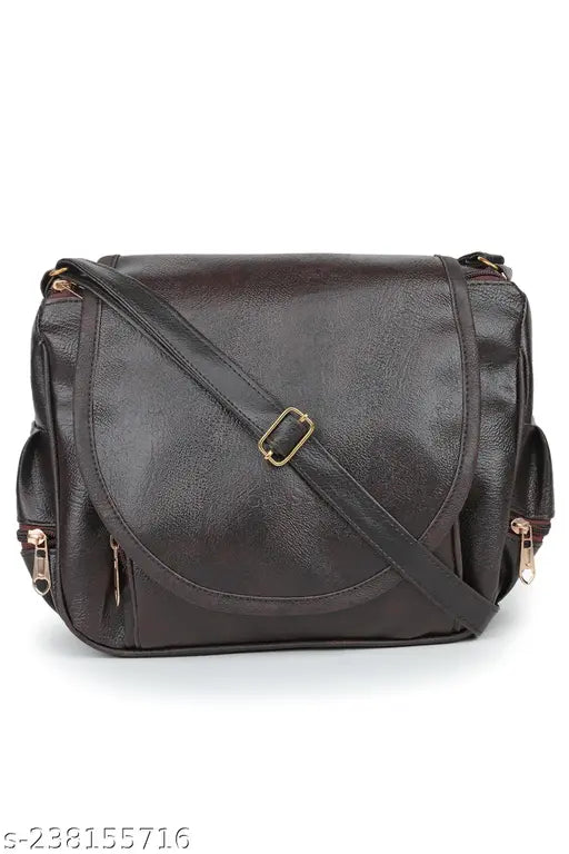 Black leather GUKA Girls women sling bag with adjustable strap
