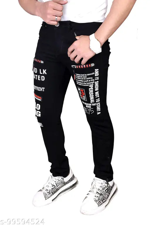 Men's denim solid-colored attraction jeans, size 28x42, Indian origin fashion style