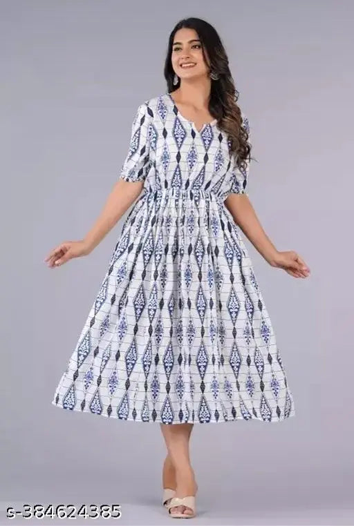 Cotton three-quarter sleeve attractive kurti, printed combo for women, single sizes S-XXL, made in India