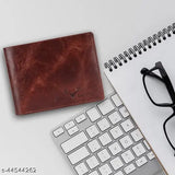 Brown genuine leather men's wallet & belt combo set - 5 compartments, bi-fold design, RFID protection