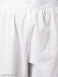 Light Purple Cotton A-Line Kurta Set with Pants, intricate floral print, India-origin