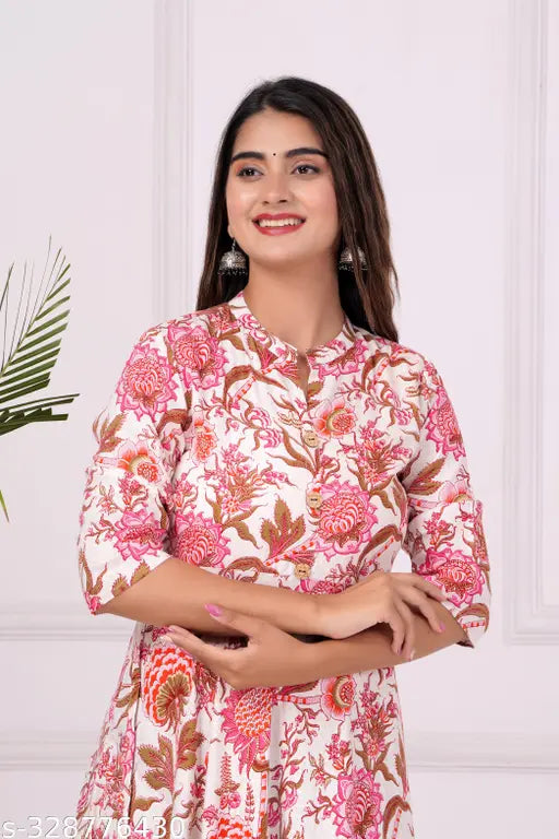 Grey anarkali kurta women's fashion wear