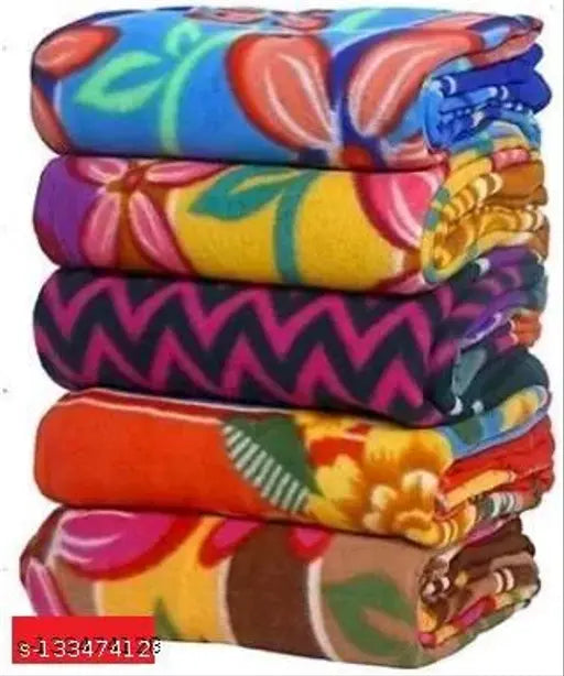 Alluring fleece floral blankets set of 5 pcs for cozy AC room decor