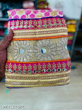 Wine-colored tissue dupatta and chanderi cotton Chaniya Choli for girls, three-quarter sleeves, floral stitch, soft and lightweight, mirror border, barokit silk