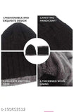 Wool winter cap and muffler combo, self-design selfie with warm accessory set on snow