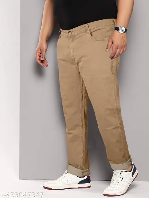 Yellow mens pants, cotton material, relaxed fit