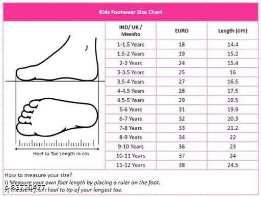 Red and blue casual sandals for babies, children, and adults, available in six different sizes from 6 months to 45 years