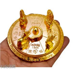 Golden metal idol of Lord Shiva with his family, including Nandi and Ganesha, each with a unique symbol - 35x35 inch