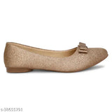 Synthetic leather slip-on bellies for women and girls - contemporary ballet flats in multiple sizes (IND-3 to IND-8), featuring a solid design from India