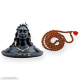 Resin Adiyogi Rudraksha statue, 9cm x 8cm x 11cm for car dashboard or home/office decor