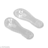 Silver-plated brass Shree Laxmi Charan Paduka and Shree Narayan Charan God idols from India