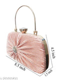 Women's or girls' detachable chain sling clutch purse, elegant design with gold tone hardware, perfect for formal events, bridal occasions, parties and casual outings. Versatile style suitable for a variety of occasions
