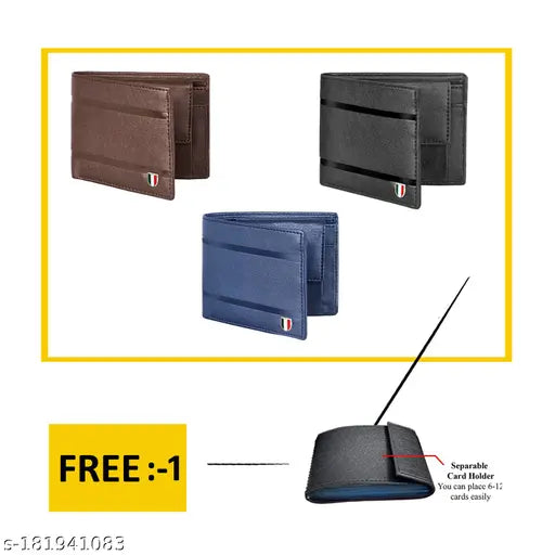 Black panther faux leather wallet, 5-compartment design, free card holder included