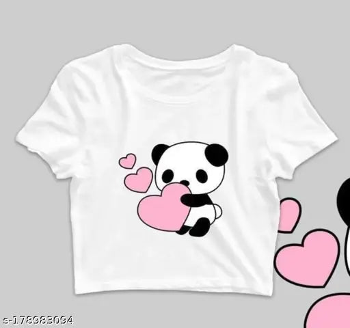 Printed cotton crop top combos, short sleeves, S - XL sizes in trending women's fashion