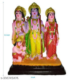 Handcrafted resin Hindu Ram Darbar statue: Lord Rama, Sita, Lakshman, Hanuman (4 inch); Indian religious home temple idol showpiece