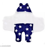 Microfiber star printed hooded blankets for 0-6 month babies (pack of 2), ultra-soft and safe for infants