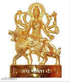 Metal Maa DurgaSherawali idol for puja, intricately crafted with lion, Indian religious gift item
