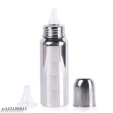 Yellow stainless steel premium baby feeding bottle with hot case cover (250ml), easy-to-hold design, BPA-free, dishwasher safe