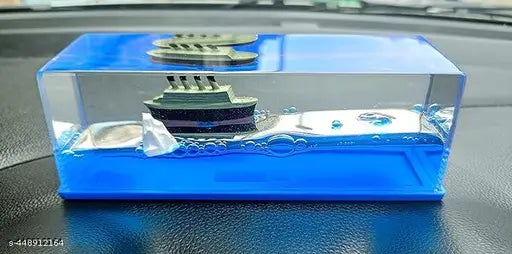 Titanic Cruise Ship Liquid Wave Car Decoration - Indian-made automobile showpiece for car dashboards
