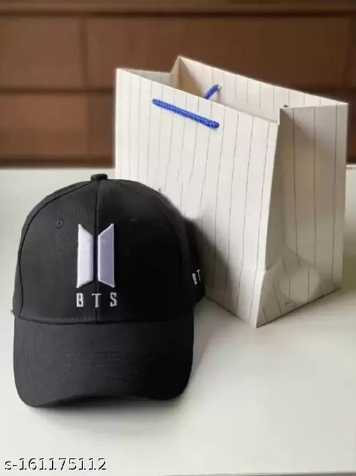 3D RUBBER PRINTED KING ADJUSTABLE CAP AND BTS EMBOIDED SELF DESIGN BASE BALL CAP COMBO FOR MEN AND BOYS.