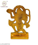 Golden Hanuman ji Statue, Indian white metal cast, traditional design for car dashboard & temple decor