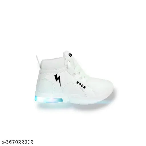 Synthetic light-up kids shoes with embellished net pattern, ideal for boys aged 18 months to 7 years. Bright and comfortable footwear, perfect for your little one's first steps. Made in India