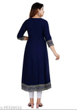 Blue cotton unstitched anarkali dress
