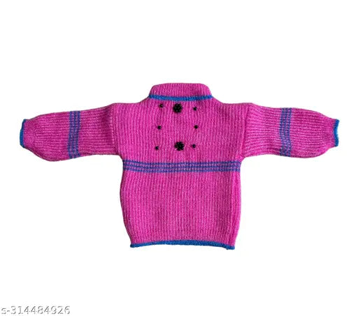 Wool unisex sweater set, printed net pattern for babies, 0-12 months, made in India (size and age indicated)