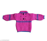 Wool unisex sweater set, printed net pattern for babies, 0-12 months, made in India (size and age indicated)