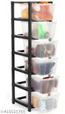 Multi-purpose modular storage organizer with 6 drawers and plastic containers, home office use