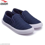 Boys casual slip on sneaker, light blue fabric, ASiAN brand