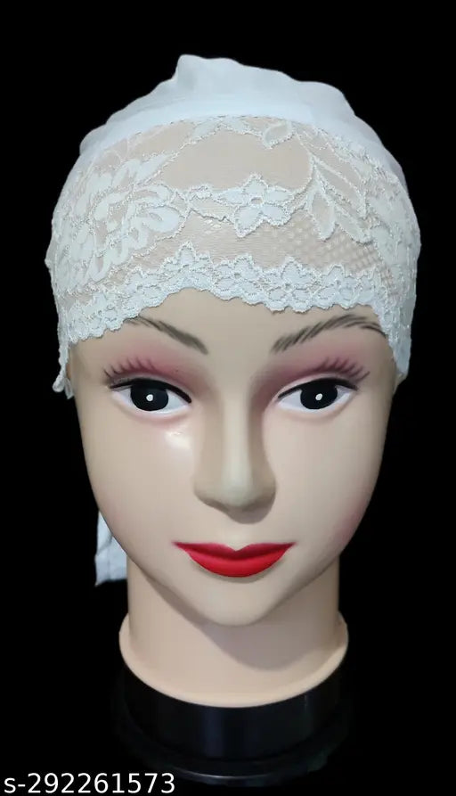 Cotton canvas self-design Islamic Hijab Cap Under Bonnet (Pack of 3), worn by Muslim women to provide comfortable base for hijab, India origin