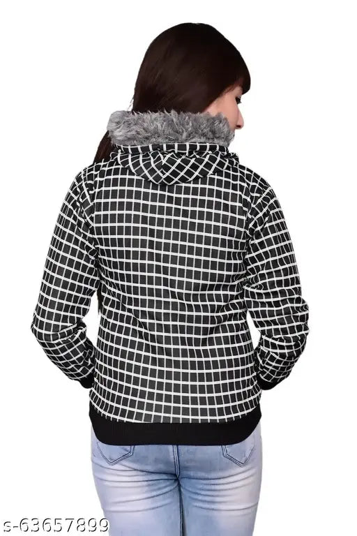 Black and white patterned jacket, hoodie