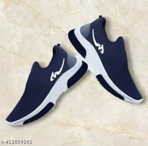 Blue and white casual slip-on shoes for kids