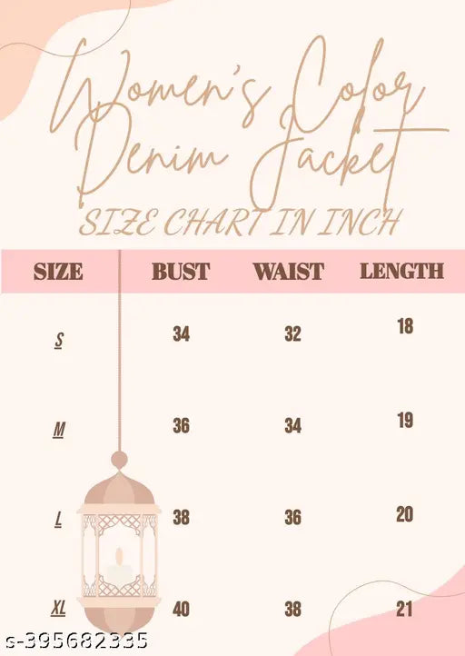 Stylish denim waistcoat for women, solid net, three-quarter sleeves, size S: bust 34in, length 18in, waist 32in