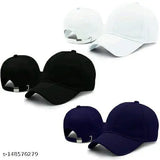 Trending cotton baseball caps, solid color sets of 3 for men, women, girls, boys - modern sports style from India