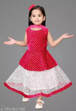 Gorgeous net Art Silk & Super Net embroidered lehenga gown for Kids, vibrant colors, Indian origin