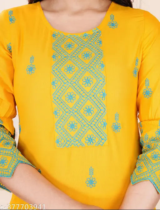 Printed rayon kurta and palazzo set for women, festive and trendy, India origin