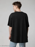 Peace printed cotton blend T-shirt, Jesus motif, oversized three-quarter sleeve style