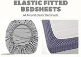 Multi-colored elastic fitted double bedsheet with 2 pillow covers (90x90, 78x72), deep pocket size 6", cotton blend, ideal for summer. Machine washable